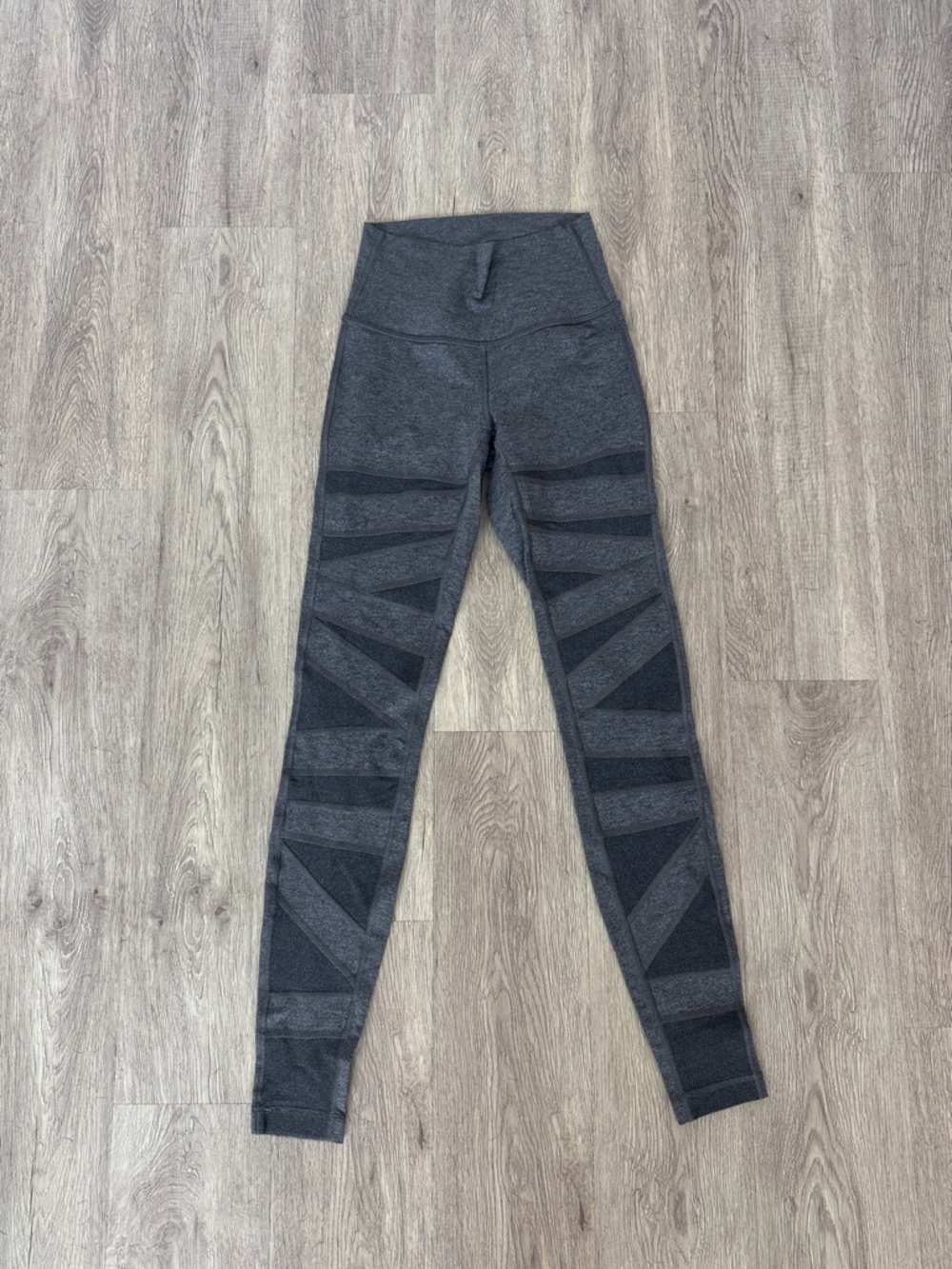 lululemon athletica Dark Gray High-Waist Leggings with Geometric Paneling